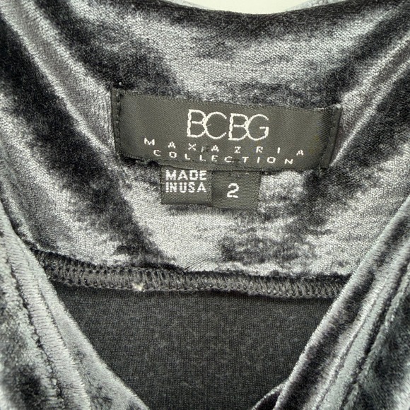 BCBG Max Azria Grey Velvet‎ Spaghetti Strap Slip Dress Size 2 Y2K 90s Minimalist - Picture 5 of 9